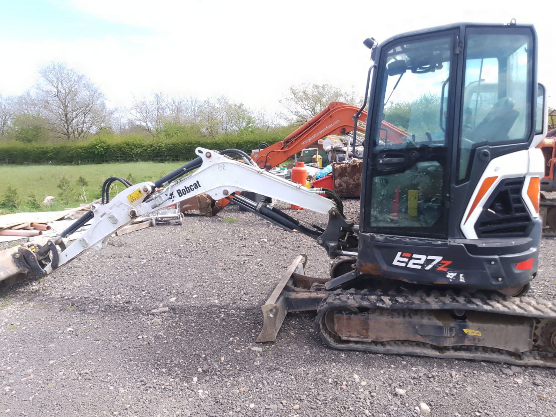 Bobcat Model E27Z rubber tracked excavator, with ditching bucket, piped for breaker, Year 2021, 802h