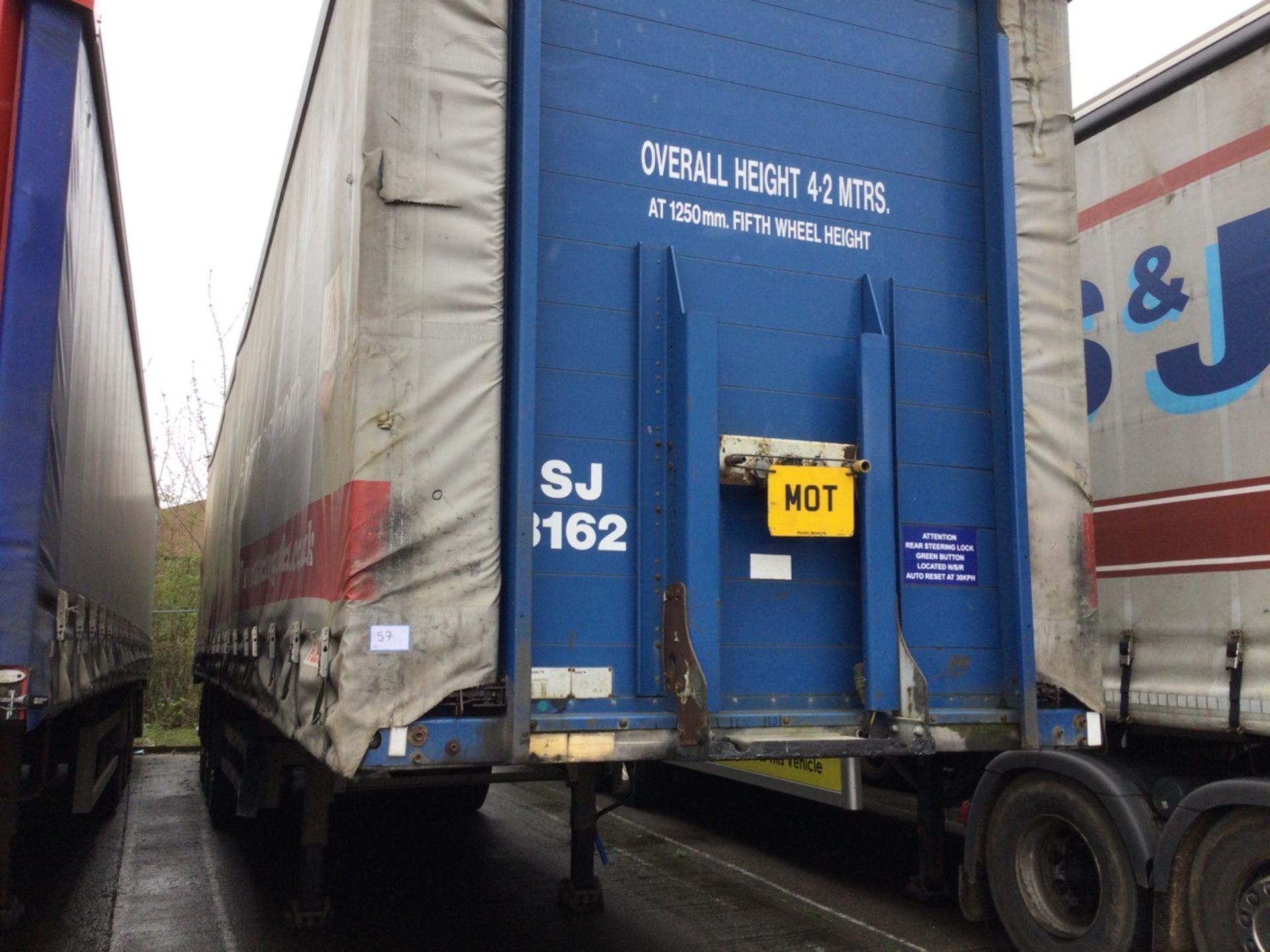 Schmitz Tri-Axle 13.9m Curtainside Trailer Test Expired , serial number C230222 , year 2007. Note