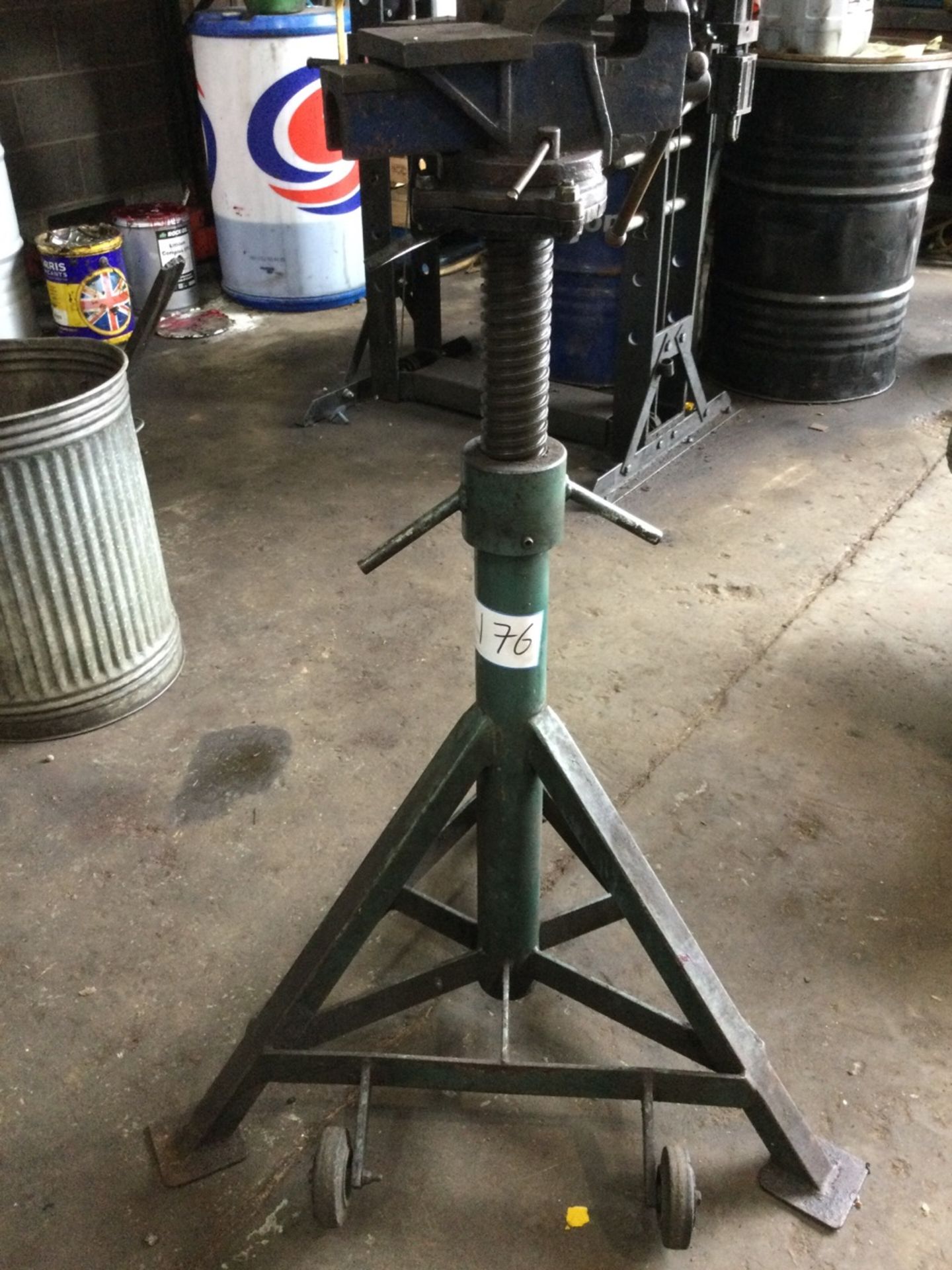 Unknown 4” Vice Mounted On An Adjustable Mobile Stand