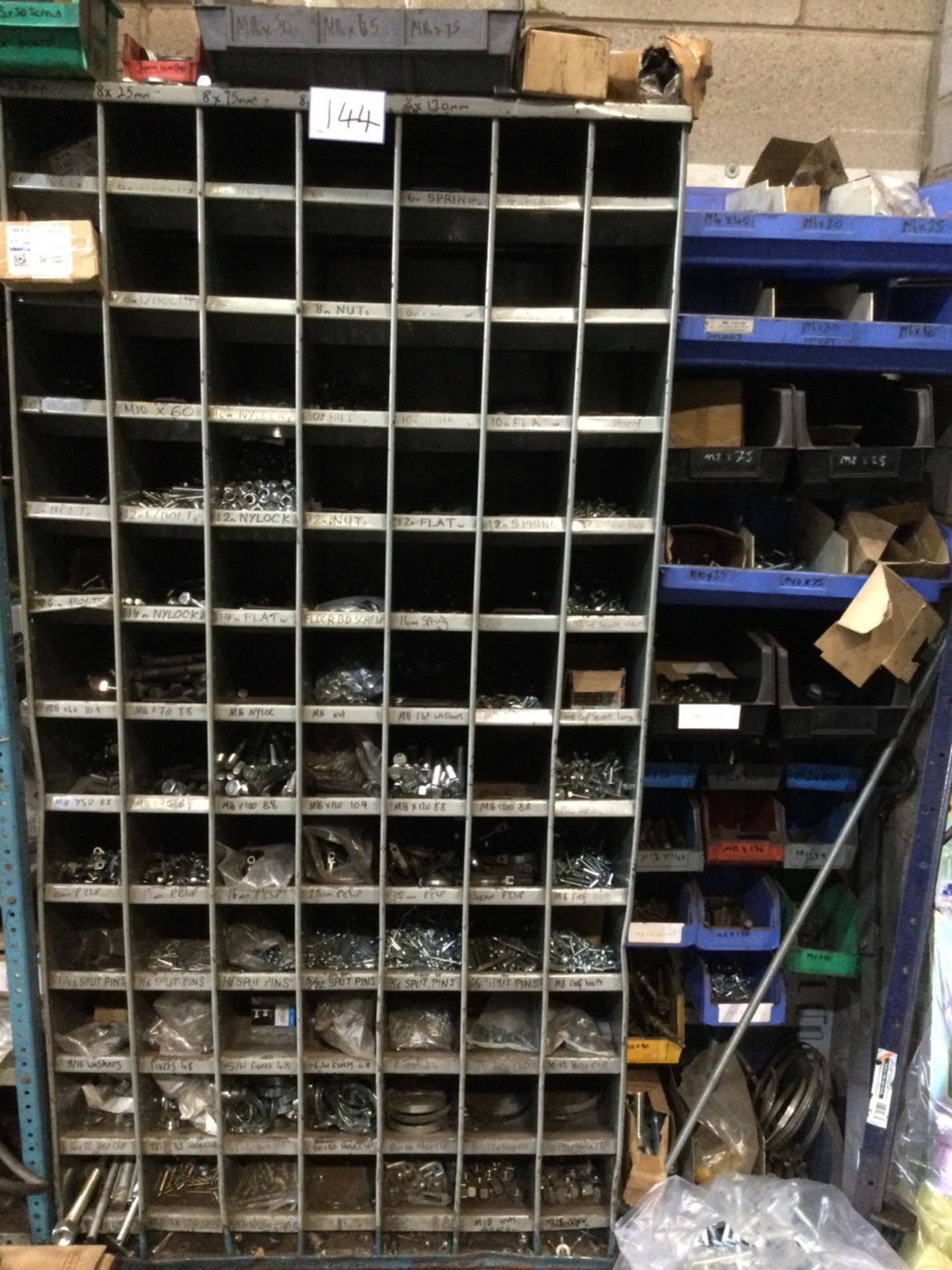 Contents Of Shelf Rack (Split Pins, Bolts, Nuts, Washers Etc.)