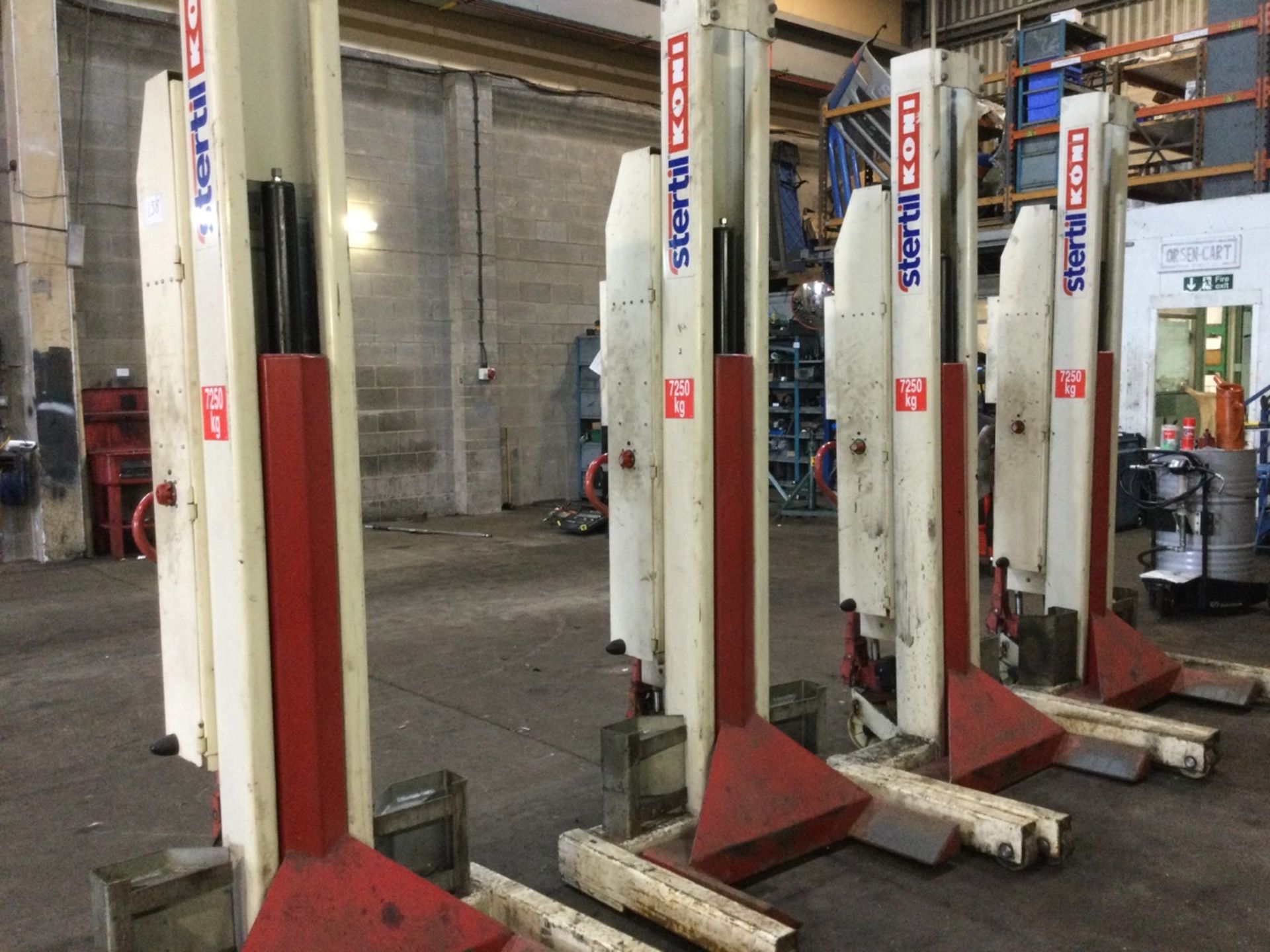 4: Stertil Koni ST-1073 FWF Wireless 7.25t Capacity Column Lifts, serial number TX160752; TX160754; - Image 6 of 6