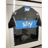 Edvald Boasson Hagen Framed & Signed Sky Pinarello Cycling Jersey (Blue). Winner Three Individual St