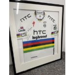 Mark Cavendish Framed & Signed HTC Highroad MOA Skoda Rainbow Cycling Jersey (Circa 2010)