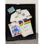 Florian Rousseau Framed & Signed UCI Track Cycling World Championship Jersey. Olympic Track Cycling