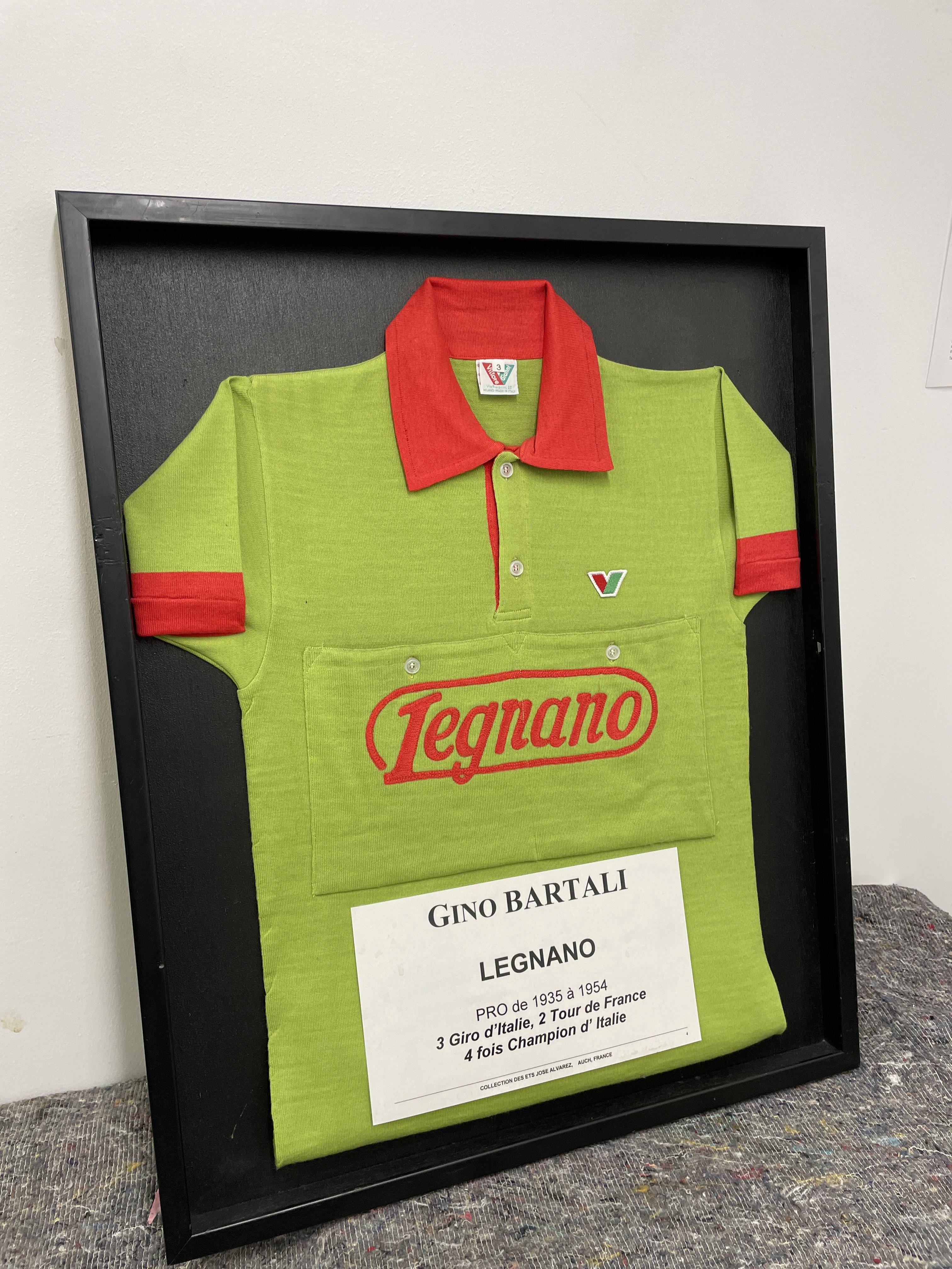 Gino Bartali Framed Legnano / Vittore Gianni Wool Blend Vintage Cycling Jersey.