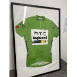 Mark Cavendish Framed & Signed Green HTC Highroad Cycling Jersey