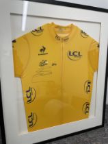 Bradley Wiggins Framed & Signed LCL Banque Le Coq Sportif Le Tour De France 2012 Yellow Jersey. Winn