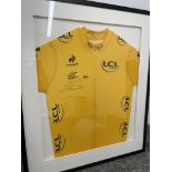 Bradley Wiggins Framed & Signed LCL Banque Le Coq Sportif Le Tour De France 2012 Yellow Jersey. Winn