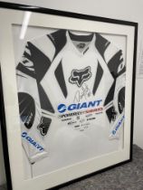 Danny Hart Downhill Mountain Biker Framed & Signed Fox Cycling Jersey