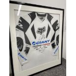 Danny Hart Downhill Mountain Biker Framed & Signed Fox Cycling Jersey