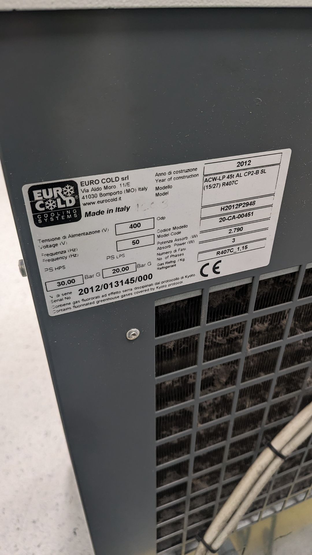 Euro Cold 20-CA-00451 chiller unit - Image 2 of 2