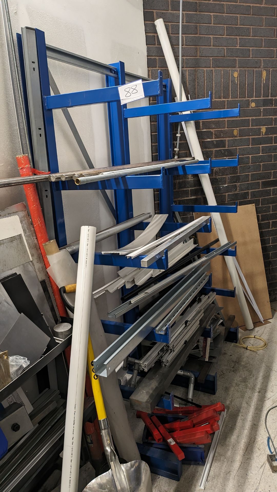 Steel Stock Rack and Contents