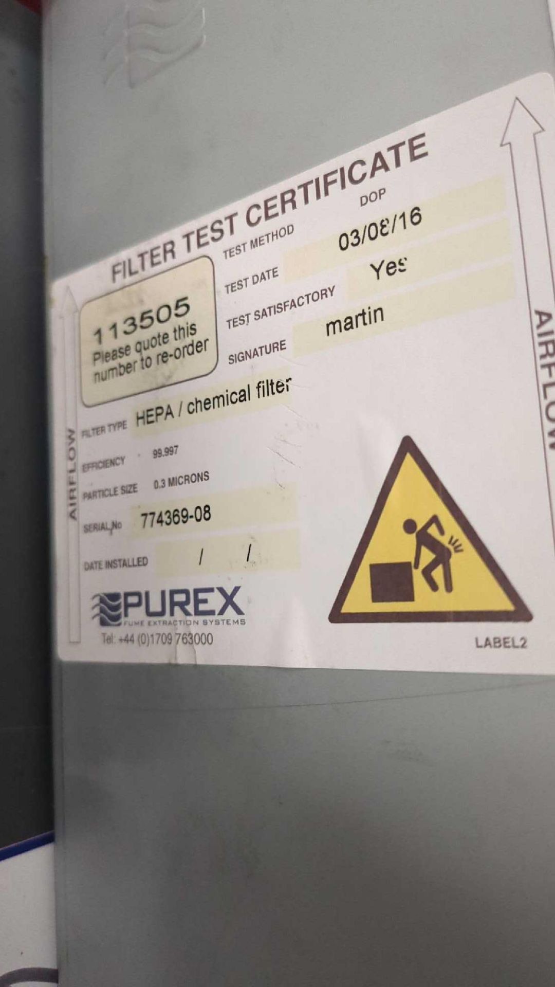 Purex HEPA/Chemical filter - Bild 2 aus 2