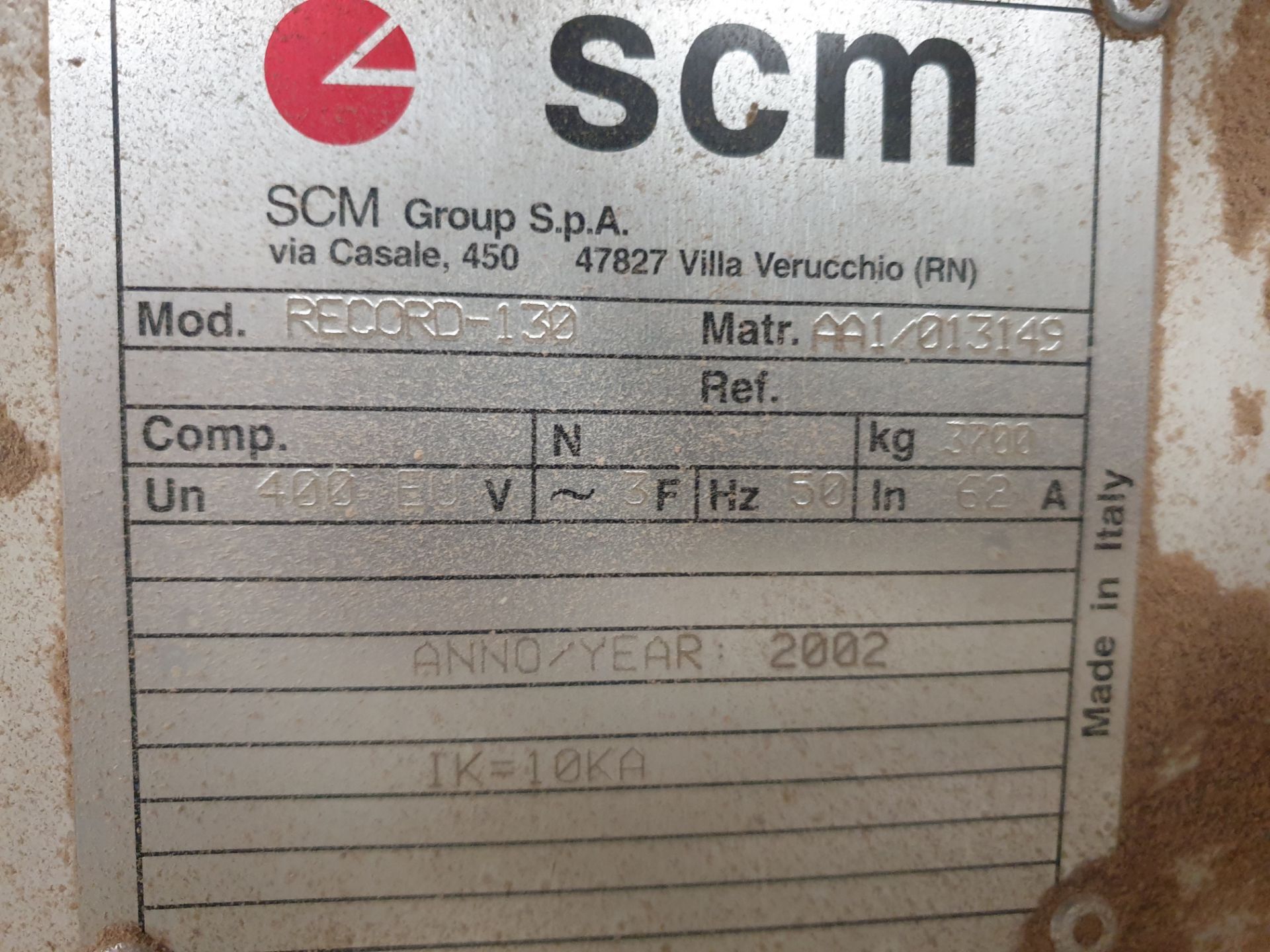 1: SCM, Record 130 , CNC Machine Centre with Flat Vacuum bed. - Image 8 of 8