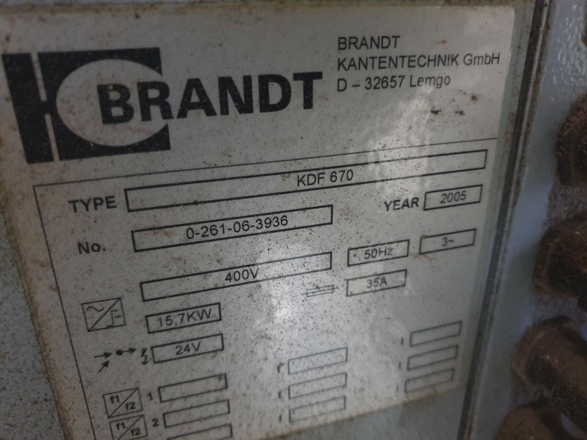 1: Brandt, KDF670 , Single Sided Edgebander - Image 12 of 12
