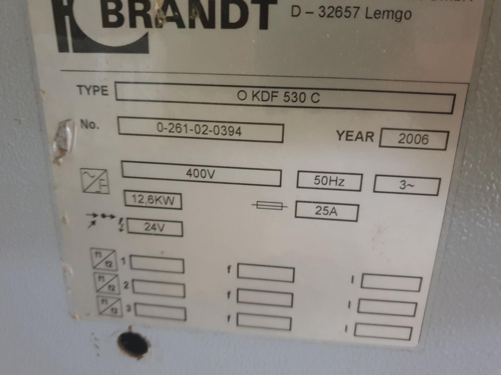 1: Brandt, Optimat KDF530C , Single Sided Edgebander - Image 8 of 8