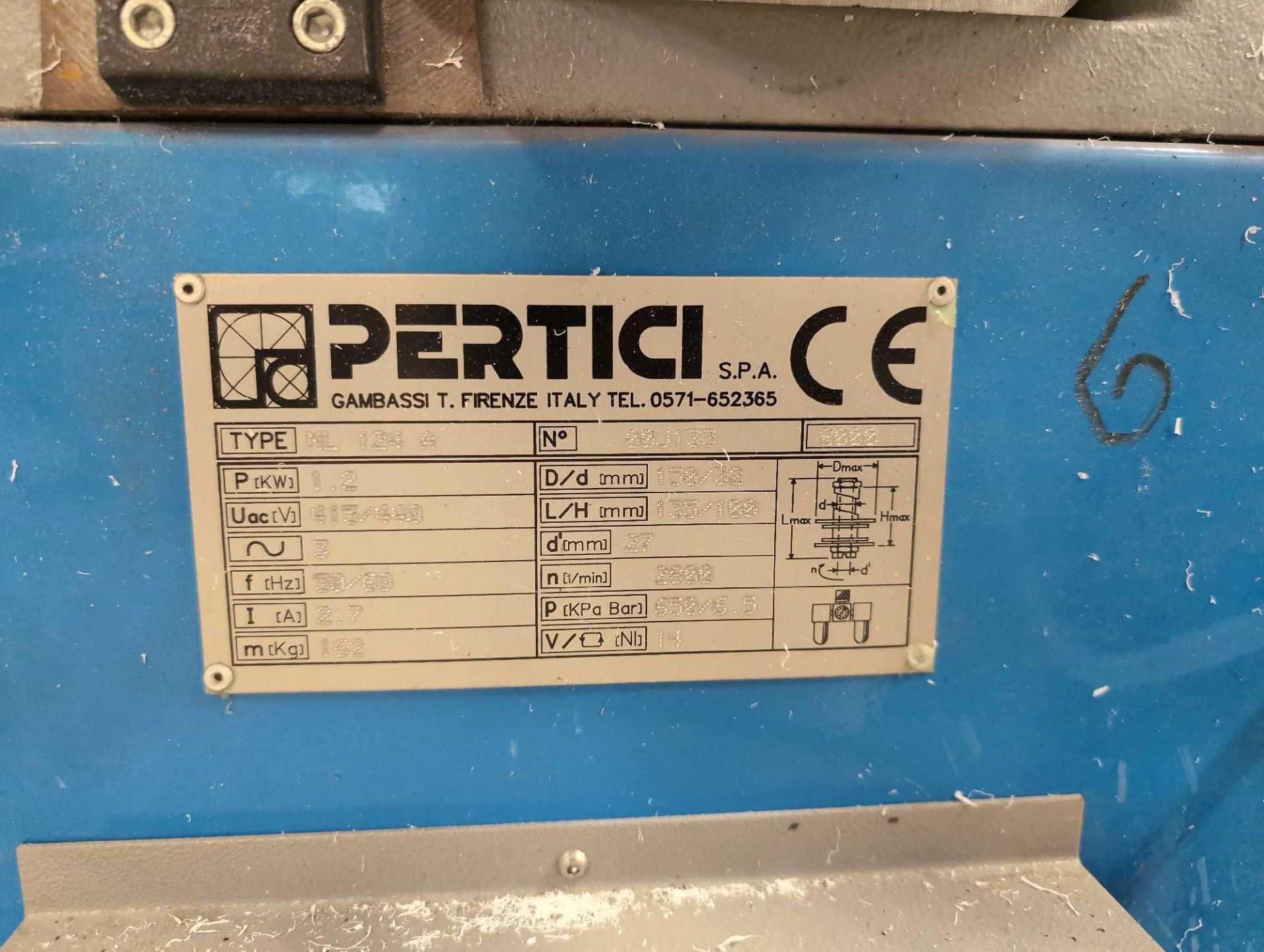 1: Pertici, MC124A, End Mill, Serial Number: J133, Year of Manufacture: 2000 - Image 3 of 4
