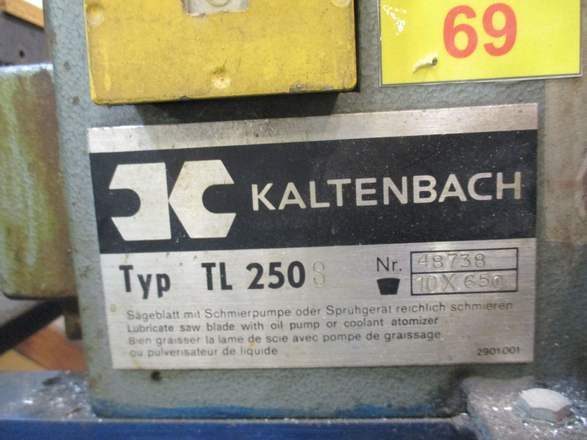 1: Kaltenbach, TL250S, Circular Saw With Roller Feed and Stand, Serial Number: 48738 - Image 2 of 3