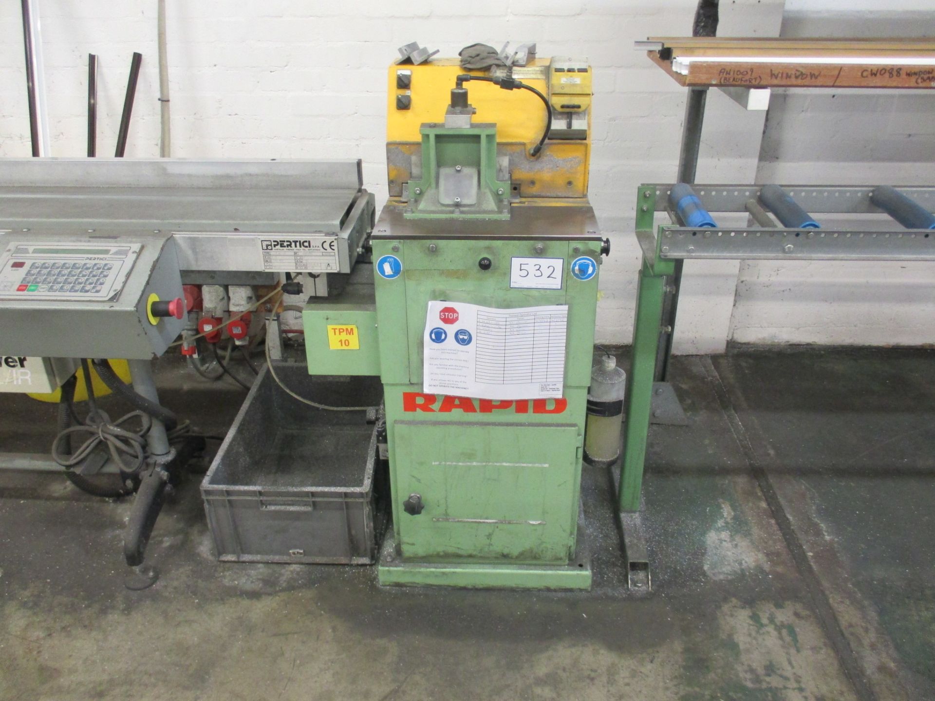 1: Rapid, GMS, Bead Saw, Serial Number: 1402, Year of Manufacture: 2004, with, 1, Pertici, Univer Vi