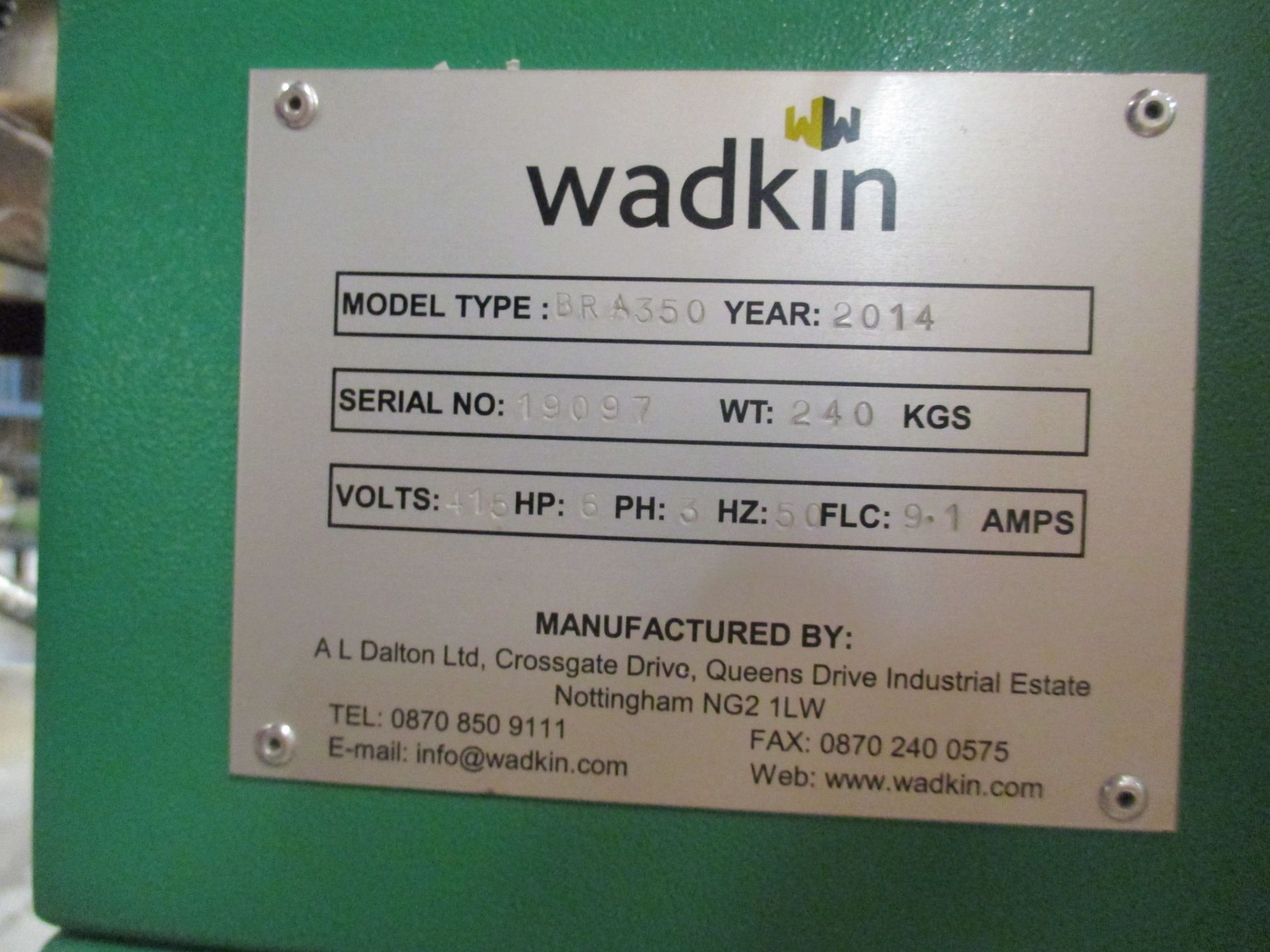 1: Wadkin Bra, Bra350, Complete Autostop 7m, Serial Number: 19097, Year of Manufacture: 2014 - Image 2 of 6