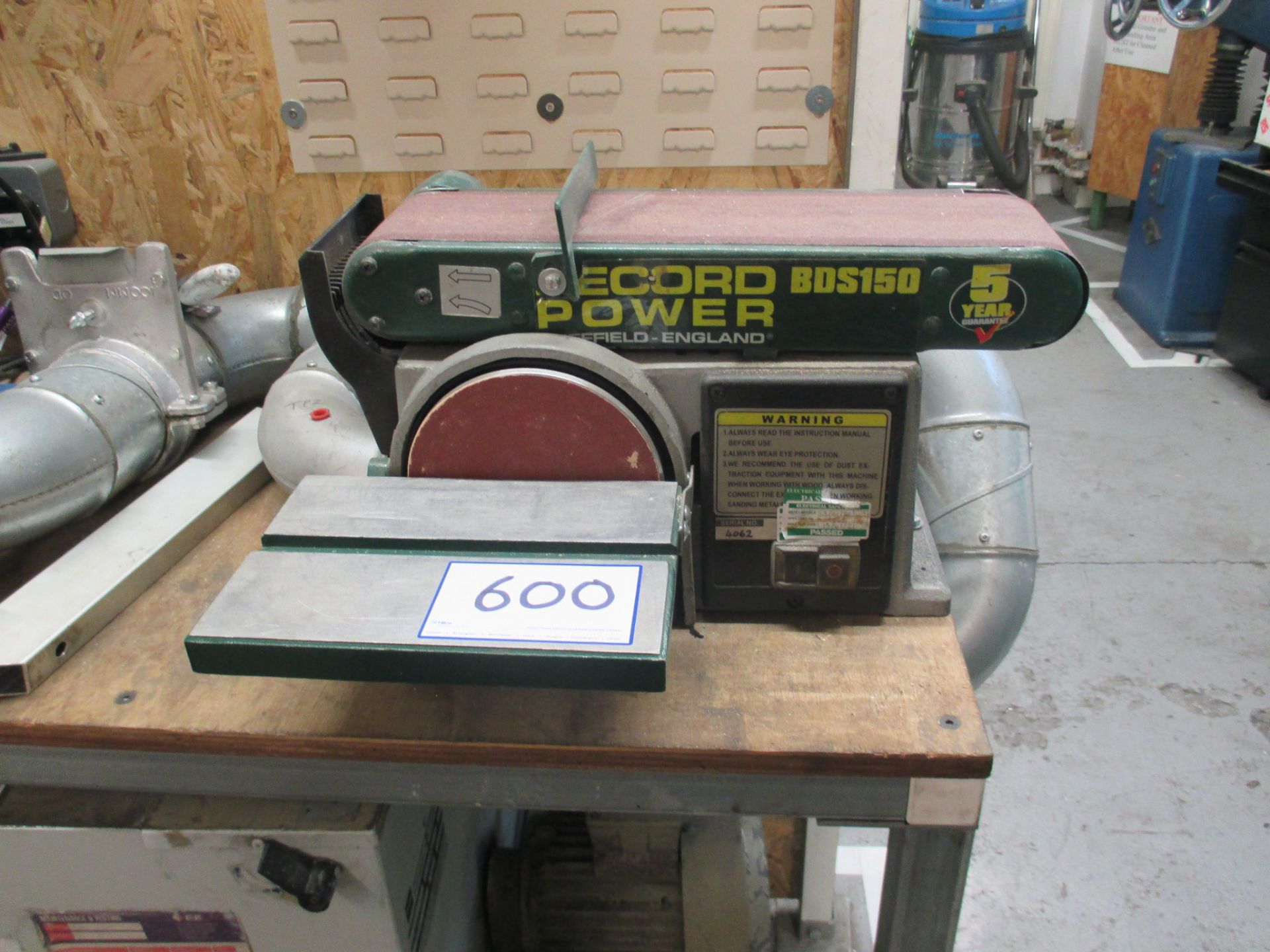 1: Record Power, BDS150, Belt and Disc Sander, Serial Number: 07230Q0032