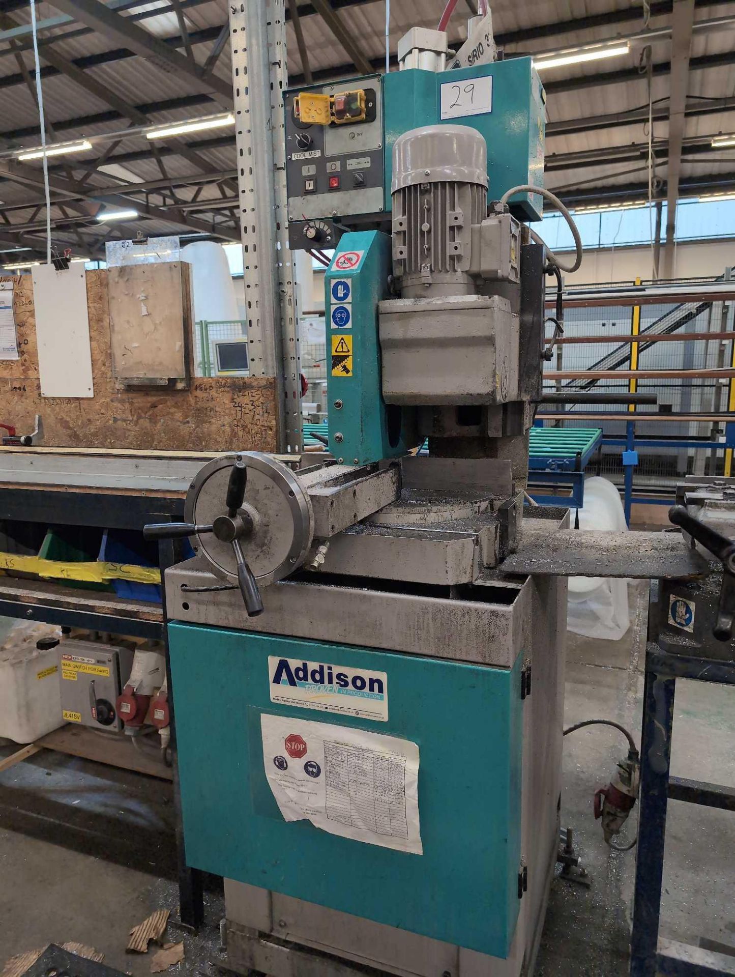 1: Addison , SIRIO 315, Semi Automatic Steel Cutting Saw, Serial Number: 153136001, Year of Manufact