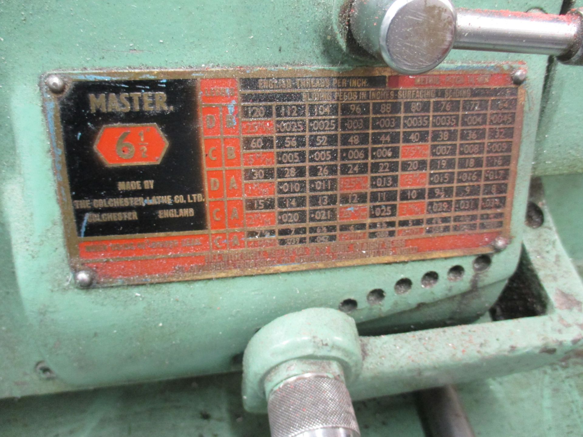 1: Colchester, Master 61, Lathe, Serial Number: F3/73747 - Image 2 of 3