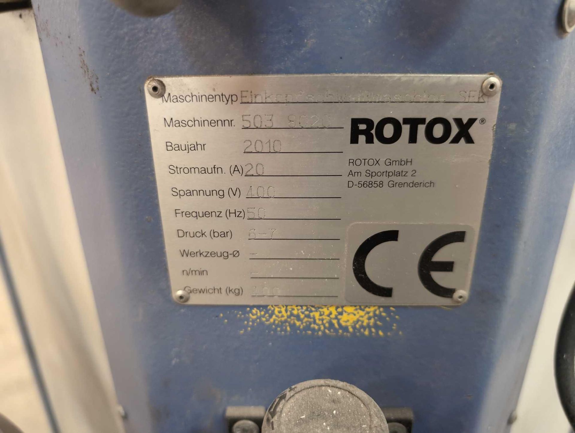 1: Rotox, Winmax , SFK Welding Machine, Serial Number: 503 8020, Year of Manufacture: 2010 - Image 4 of 4
