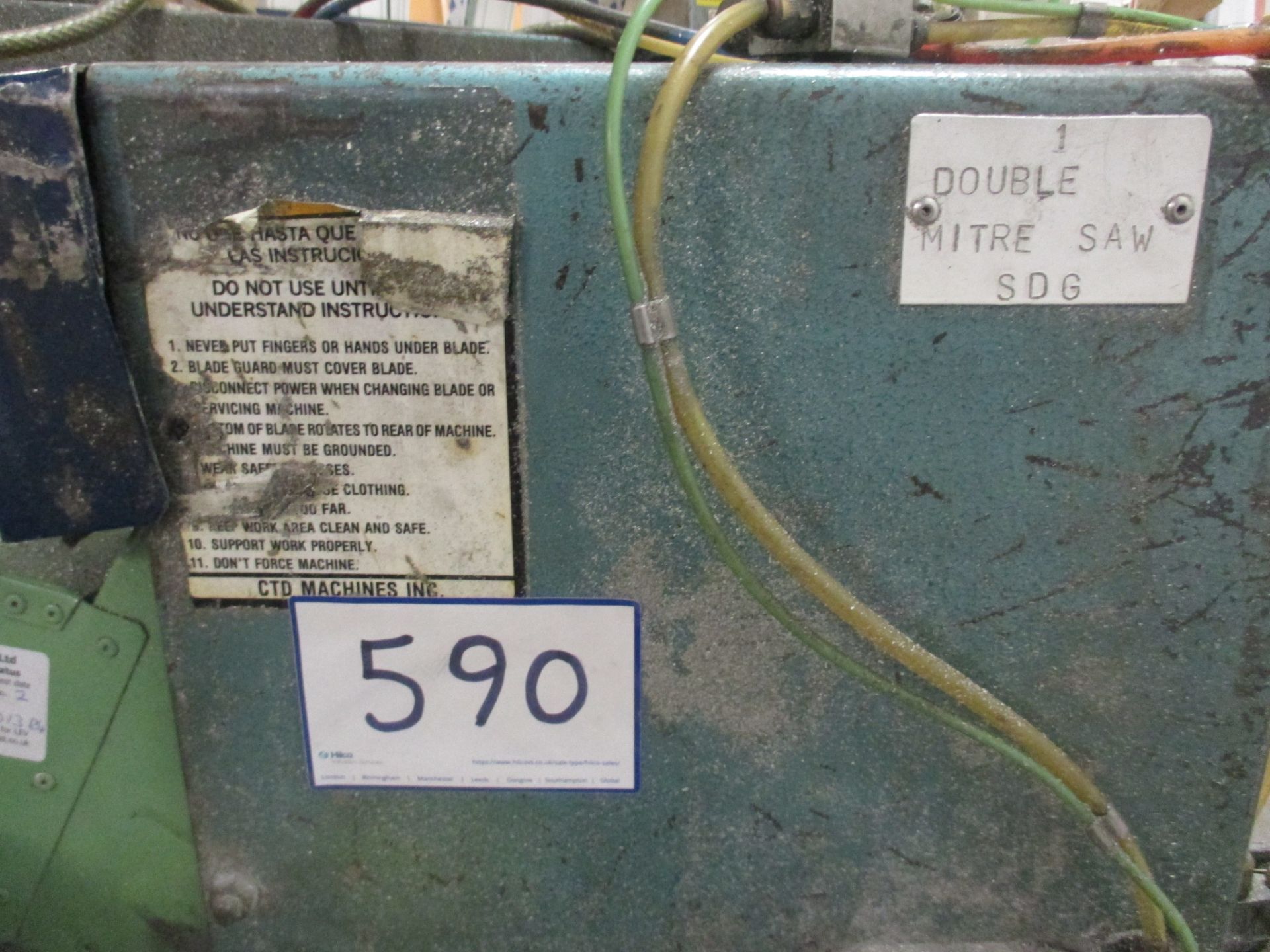 1: CTD, Double Mitre Saw, with Swarf Extraction, Serial Number: 762 - Image 2 of 3