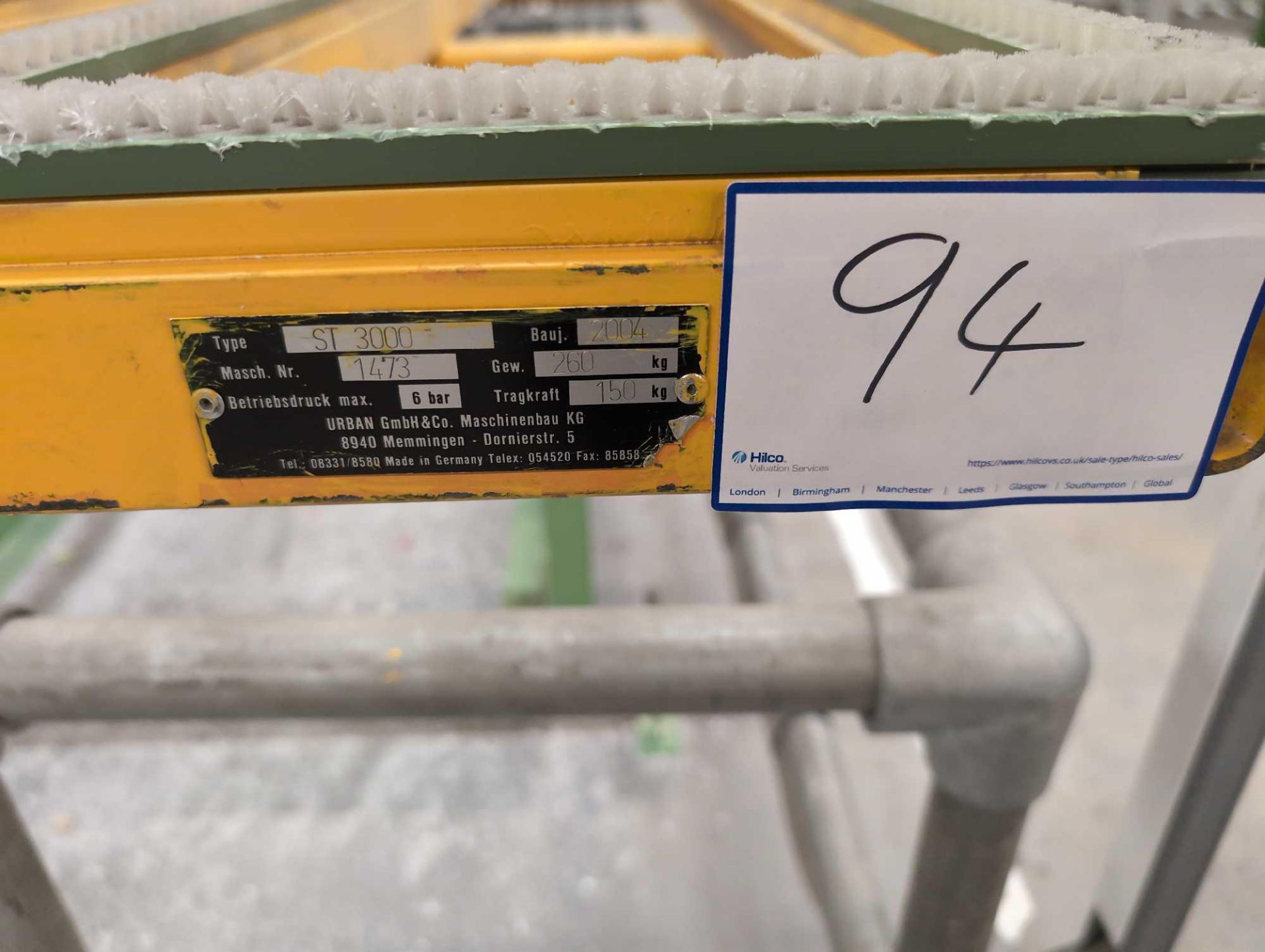 1: Urban, ST3000, Glazing Table, Serial Number: 1473, Year of Manufacture: 2004 - Image 2 of 3