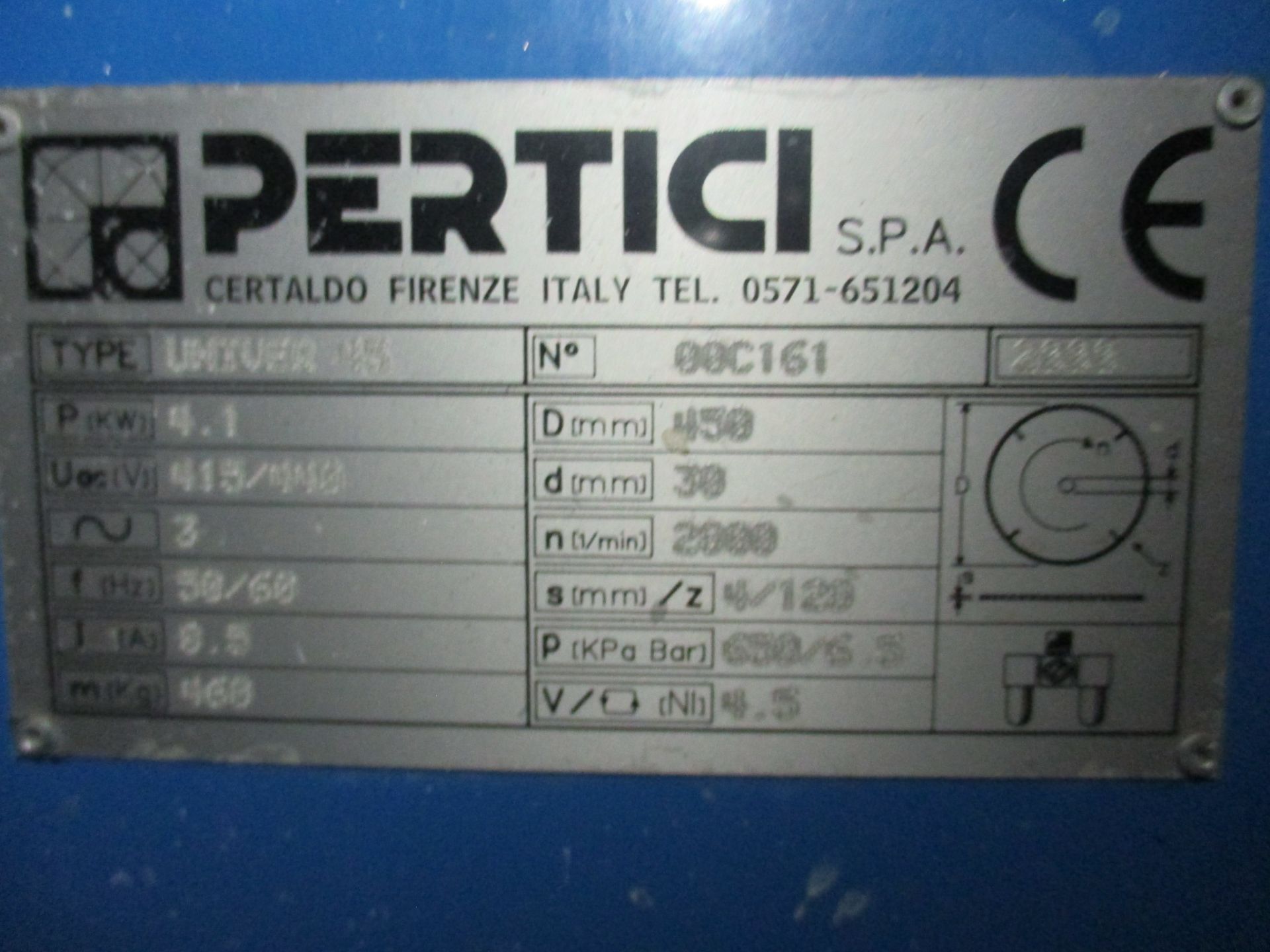 1: Pertici, Univer 45, Upstroke Saw With Roller Infeed, Autostop Roller Outfeed And DCE UMA 154 G5 D - Image 2 of 7