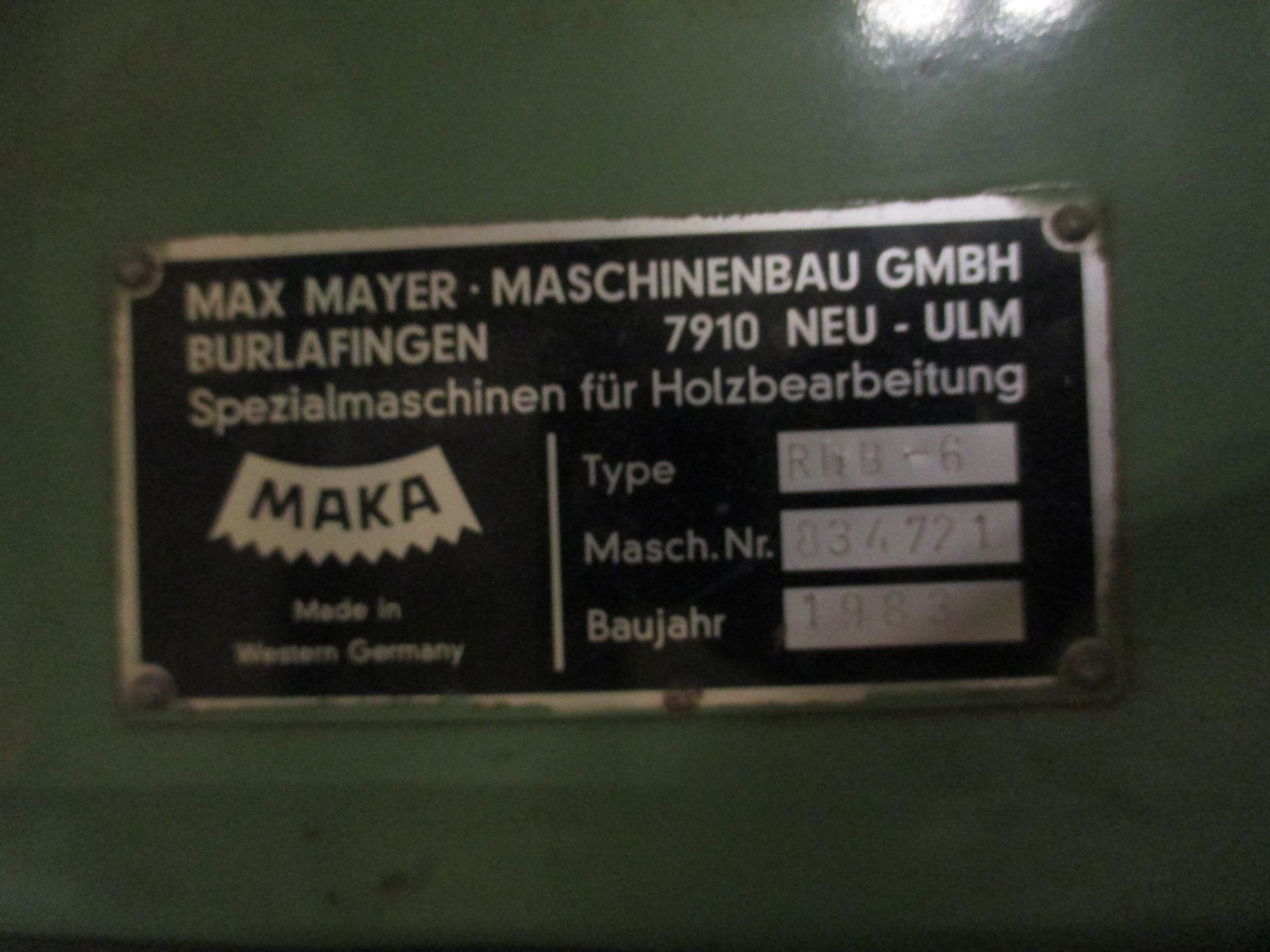 1: Maka, RDB-6, Slotting Mortiser Machine With DCS UniMaster Extraction, Serial Number: 834721, Year - Image 5 of 7