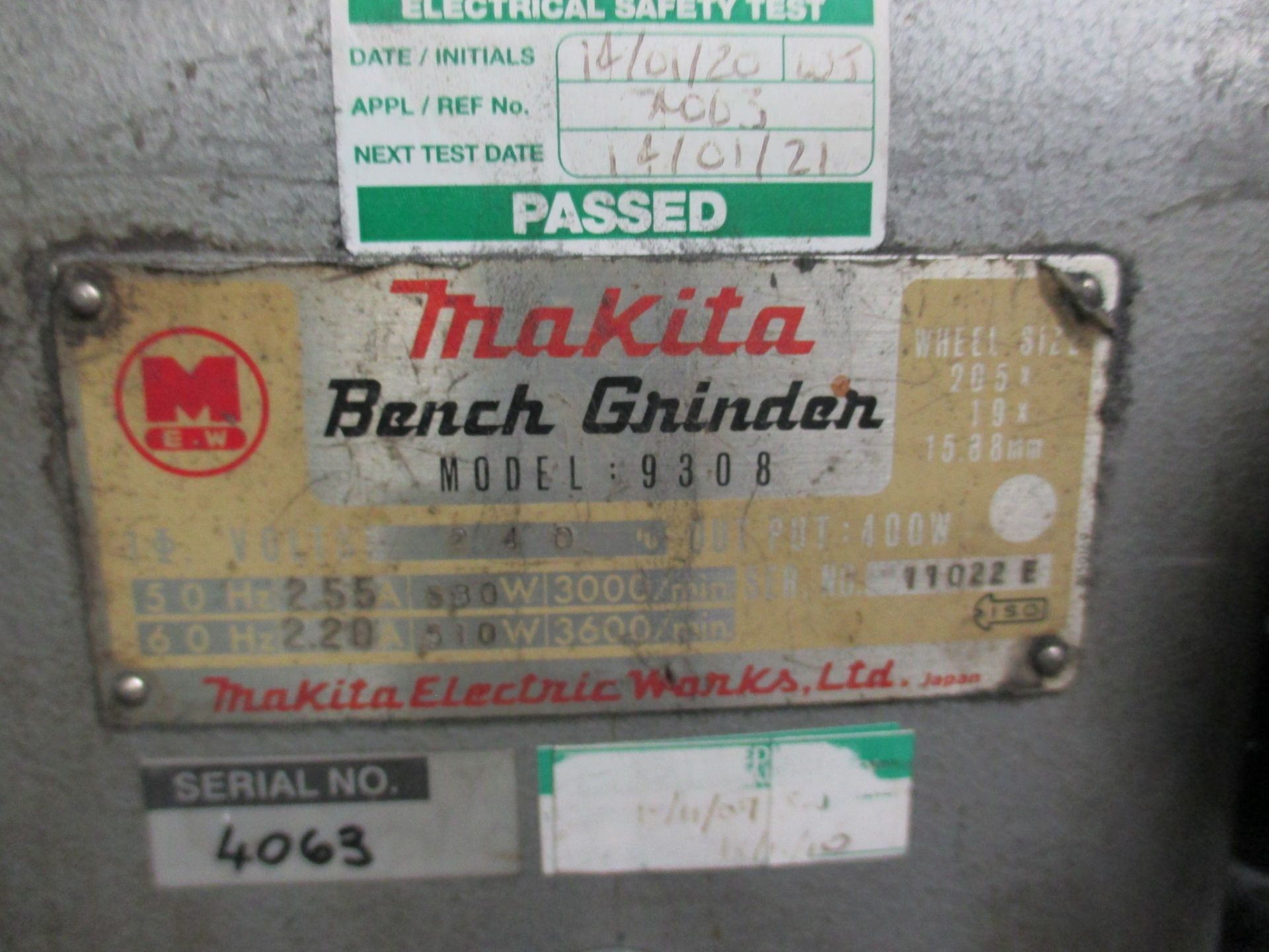 1: Makita, 9308, Bench Grinder, Serial Number: 11022 - Image 3 of 3
