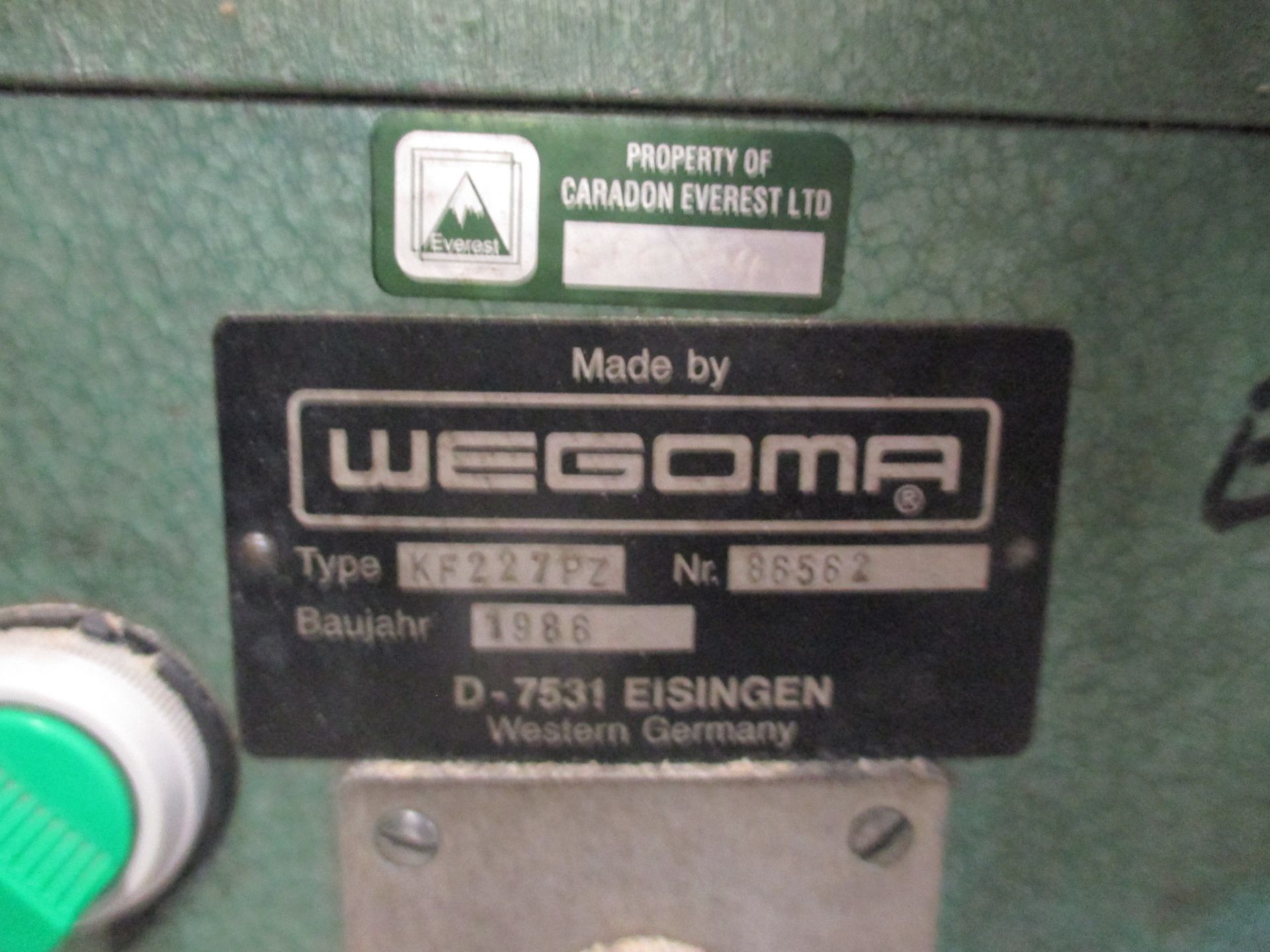1: Wedoma, KF277 PZ, Copy Router, Serial Number: 86562, Year of Manufacture: 1986 - Bild 2 aus 2