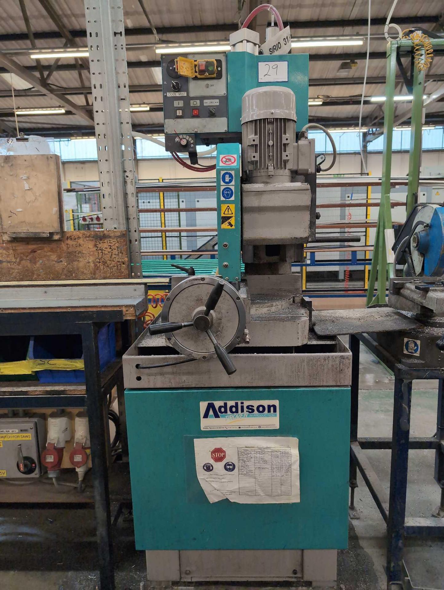1: Addison , SIRIO 315, Semi Automatic Steel Cutting Saw, Serial Number: 153136001, Year of Manufact - Image 4 of 4