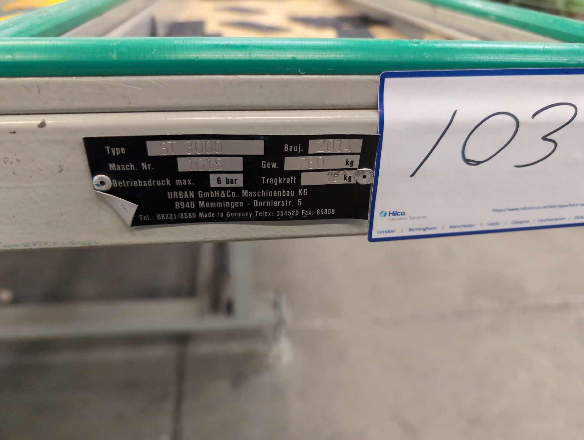 1: Urban, ST3000, Glazing Table, Serial Number: 1615, Year of Manufacture: 2014 - Image 2 of 3