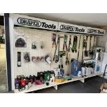 Contents of 3 Display Units to Include Various Garden Tools, Sprayers, Trimming Heads, Oils, Cleaner