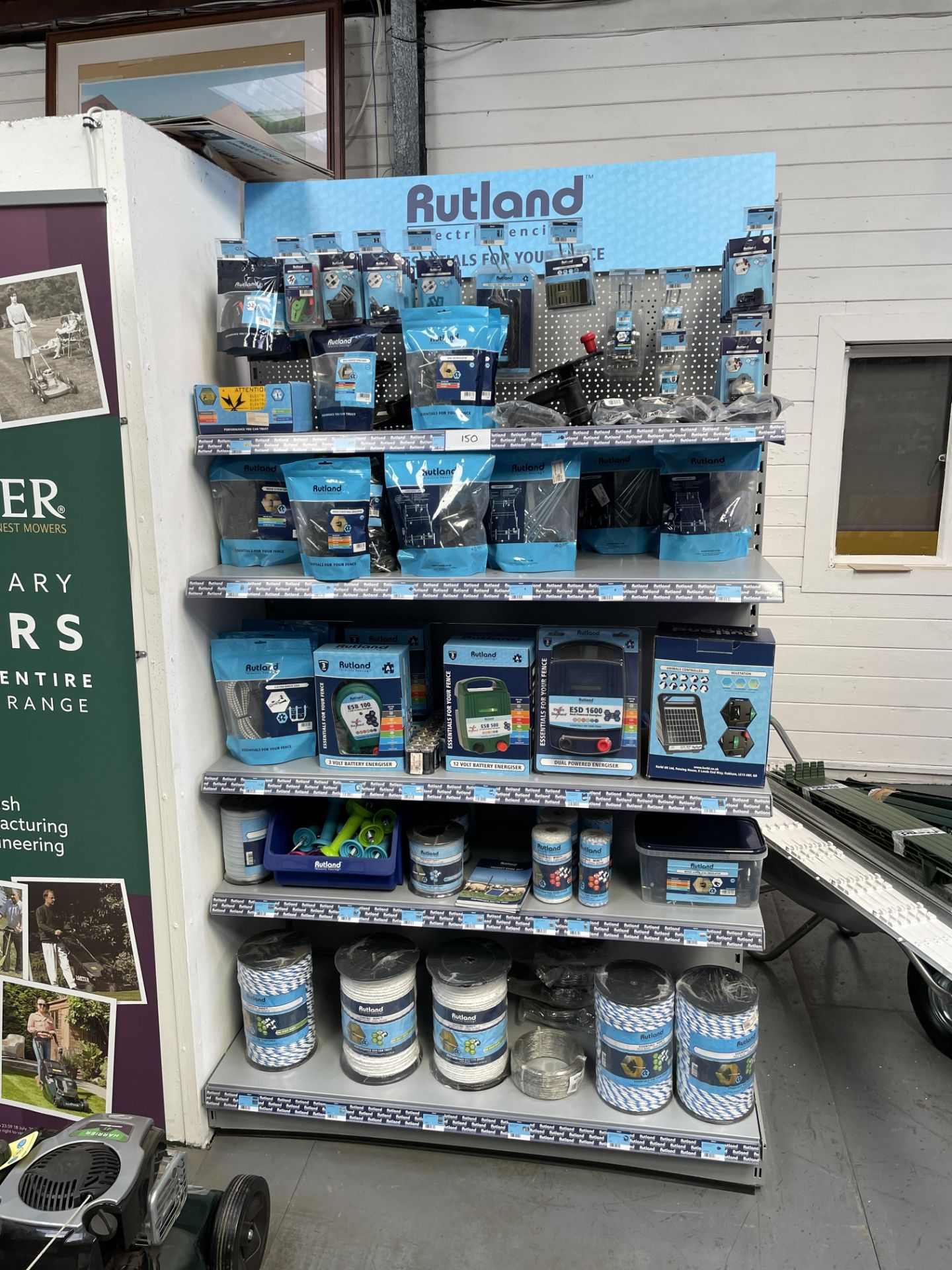 Display Unit and Contents to Include a Large Quantity of Rutland Electric Fencing Parts As Lotted