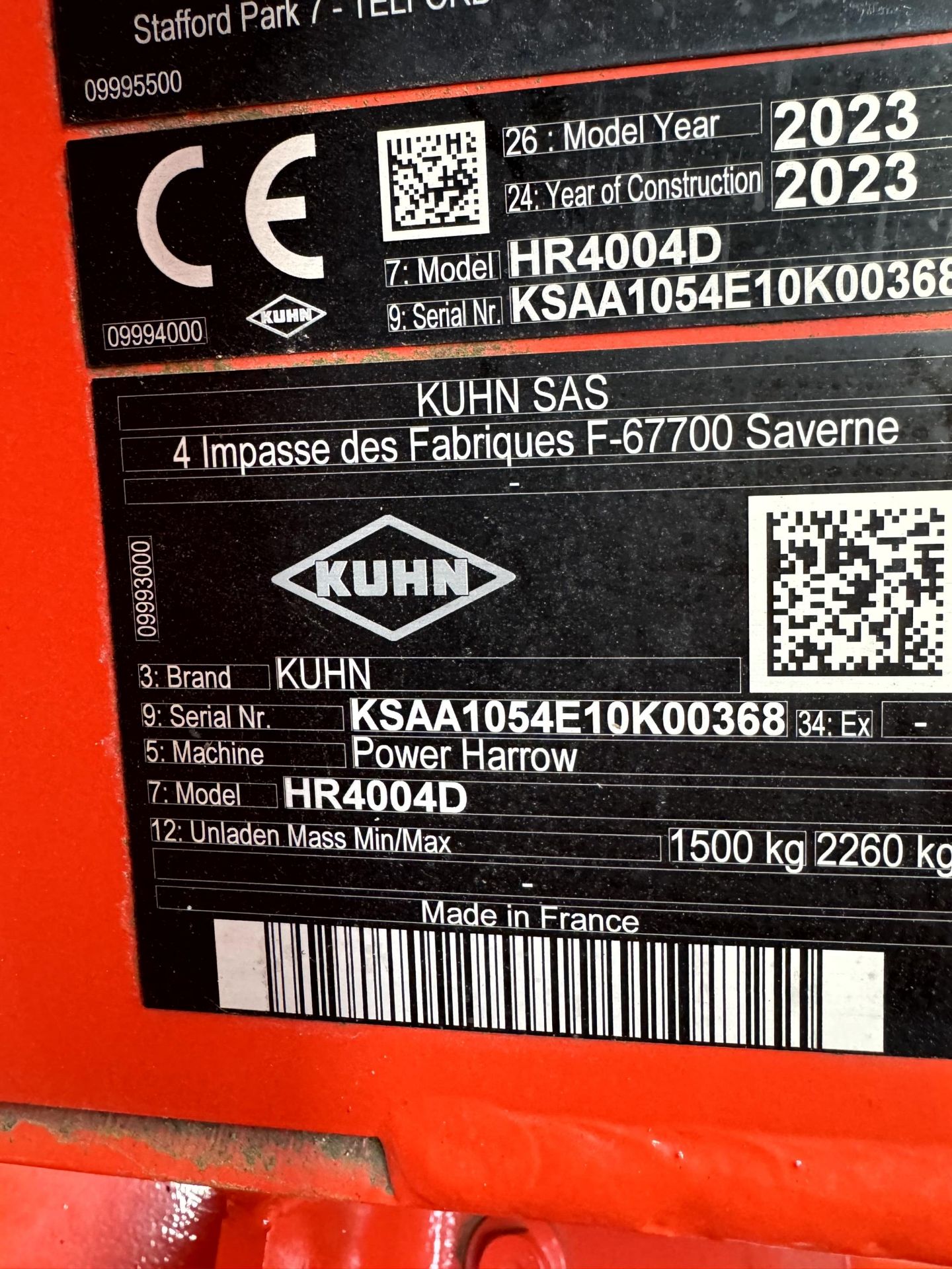 1: Kuhn HR4004D, Power Harrow, Serial Number: KSAA1054E10K00368, Year of Manufacture: 2023 - Bild 6 aus 6