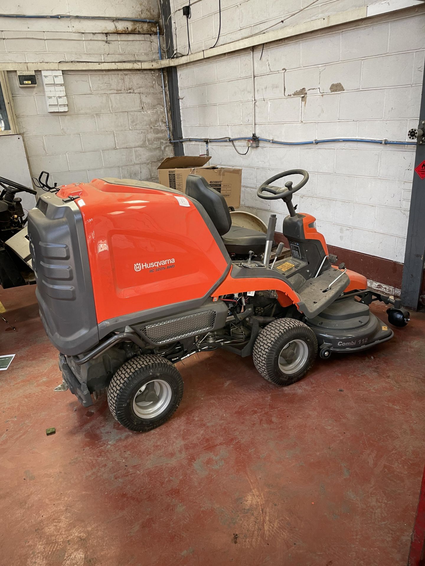1: Husqvarna RC 320TS AWD Ride On Lawn Mower with 112cm Combi Deck (2021) (Partially Dismantled)