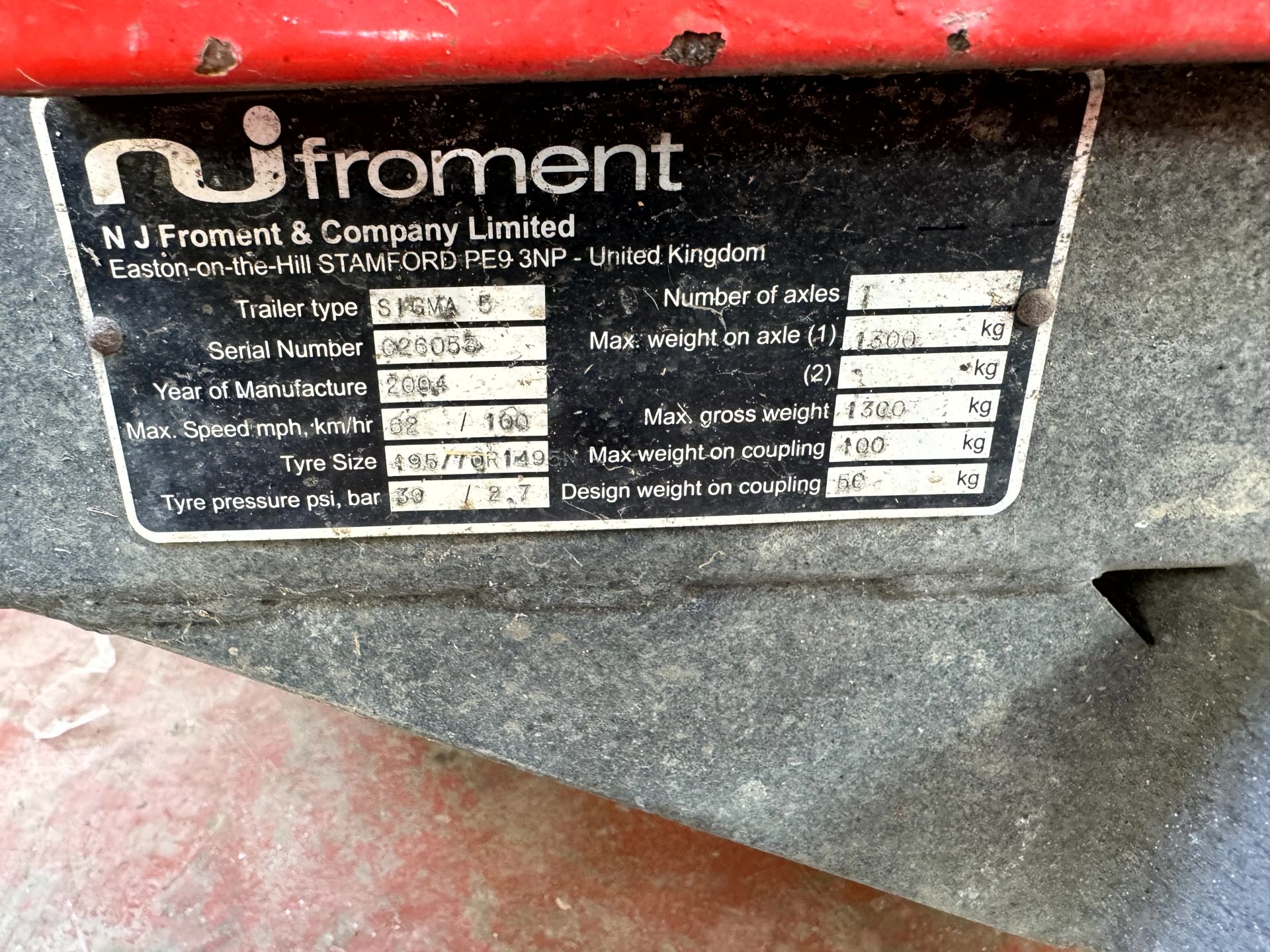 1: N J Froment Sigma 5, Dynamometer , Serial Number: 026053, Year of Manufacture: 2004 - Image 7 of 7