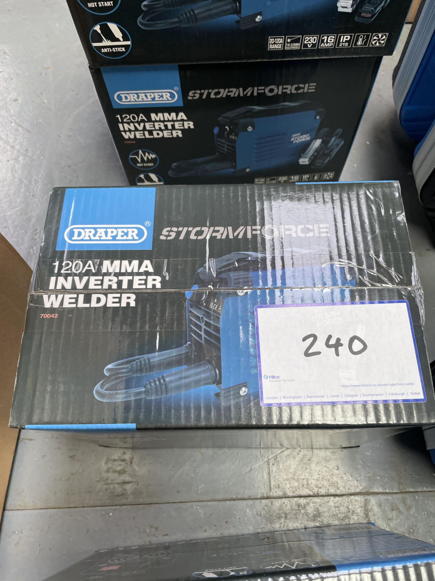 1: Draper 120A Storm Force MMA Inverter Welder (Boxed). Product Code 70042