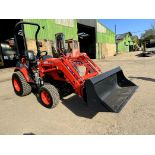 1: Kioti CX2510 HST, 4WD Compact Tractor SR-TB130 On Grassland Tyres With Kioti KL2510 HST Front Lo