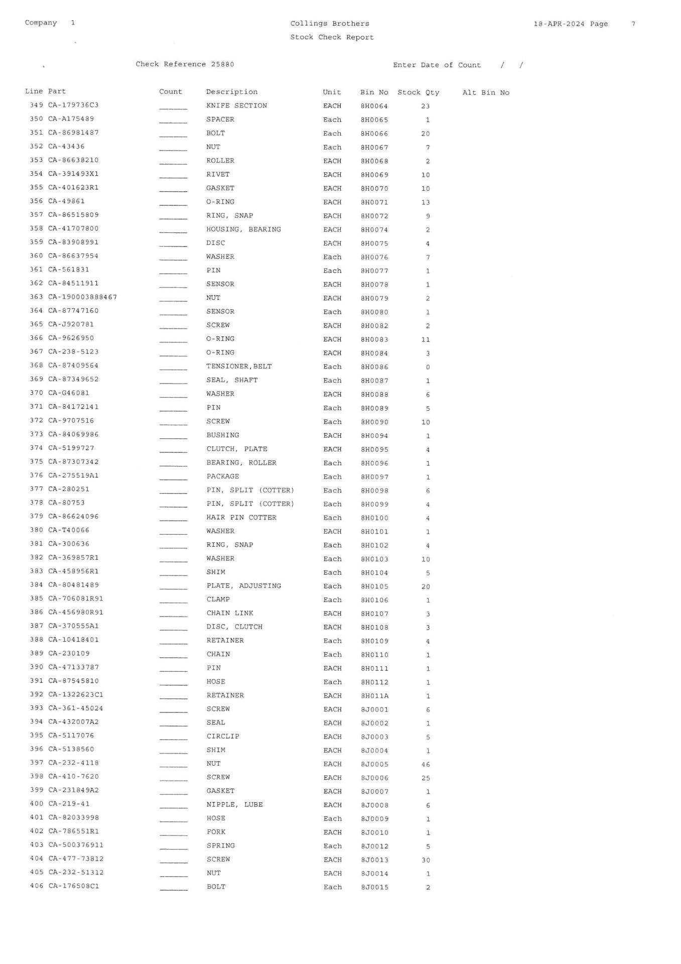 Contents of 7 Racks to Include a Large Quantity of Case Small Parts, Bearings, Spacers, Snap Rings, - Image 9 of 12