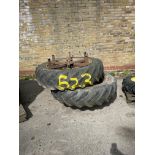 2: Tractor Wheels Fitted with Used Goodyear 18.6/12-38 Traction Sure Grip Tyres As Lotted