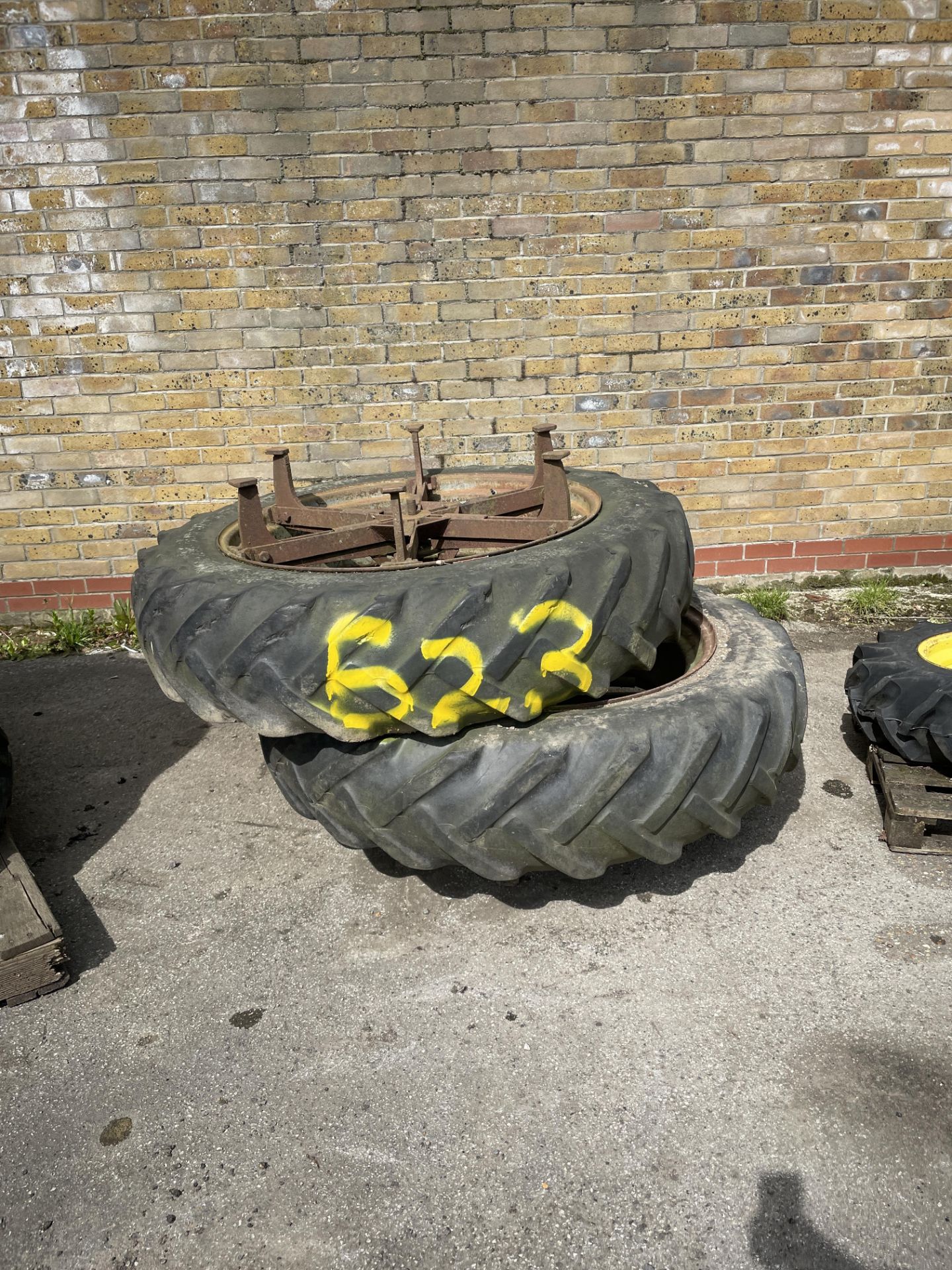 2: Tractor Wheels Fitted with Used Goodyear 18.6/12-38 Traction Sure Grip Tyres As Lotted