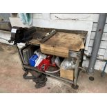 1: Purpose Built Mobile Steel Work Bench with Record Steel No. 36 Vice. 125cm (L) x 0.63cm (W) x 90c
