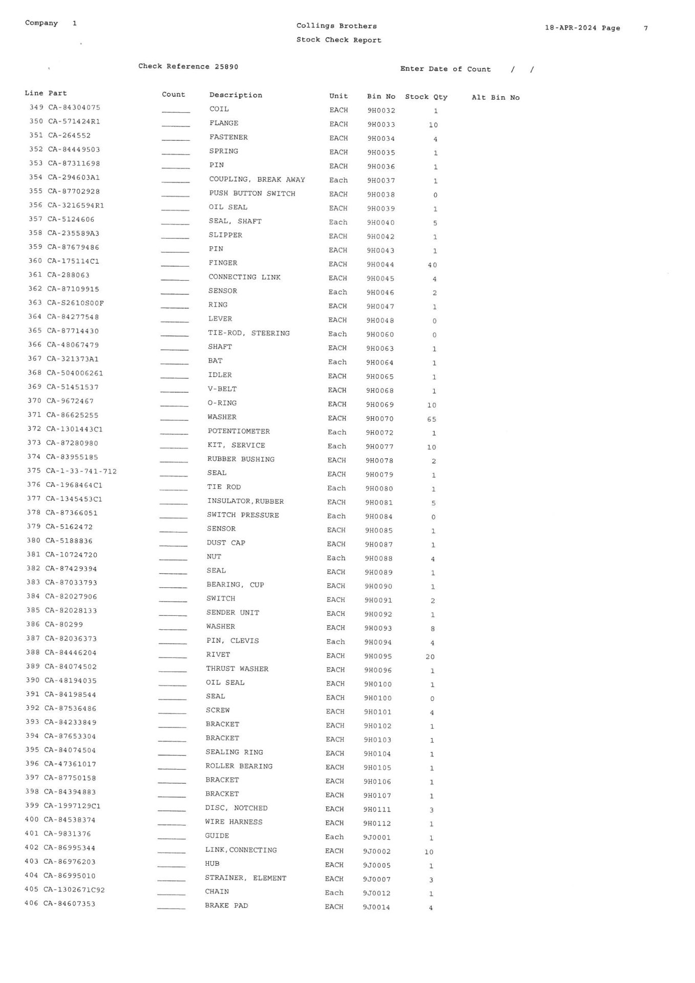 Contents of 7 Racks to Include a Large Quantity of Case Small Parts, Bearings, Spacers, Snap Rings, - Image 9 of 11