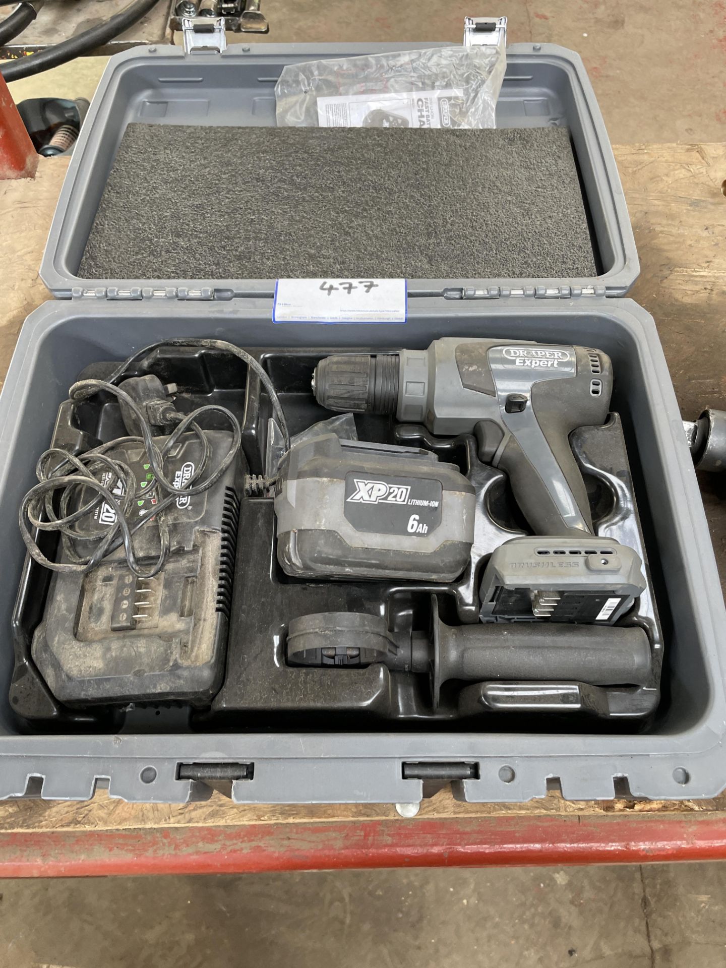 1: Draper Expert XP20 Cordless Drill with Battery, Charger & Carry Case As Lotted