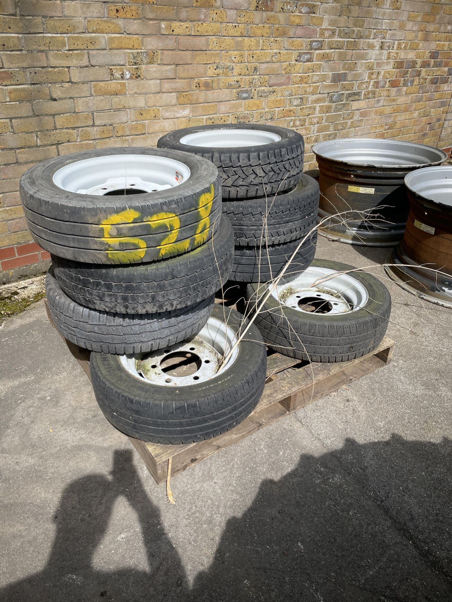 10: Various Van Wheels Fittted with Used Tyres